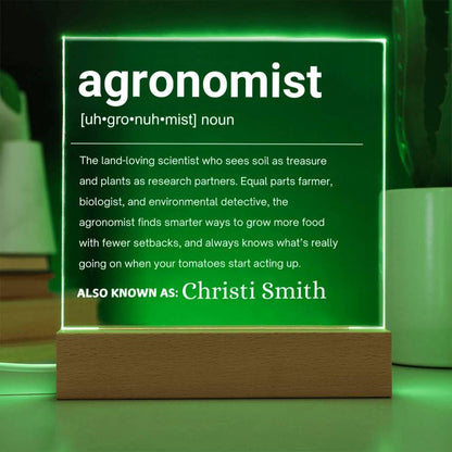 Agronomist Gift Personalized LED Acrylic Plaque – view 8