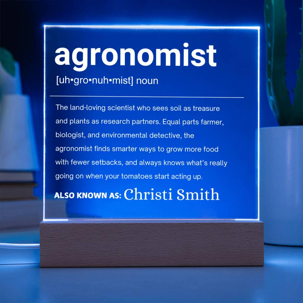 Agronomist Gift Personalized LED Acrylic Plaque – view 3