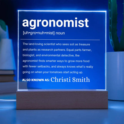 Agronomist Gift Personalized LED Acrylic Plaque – view 3