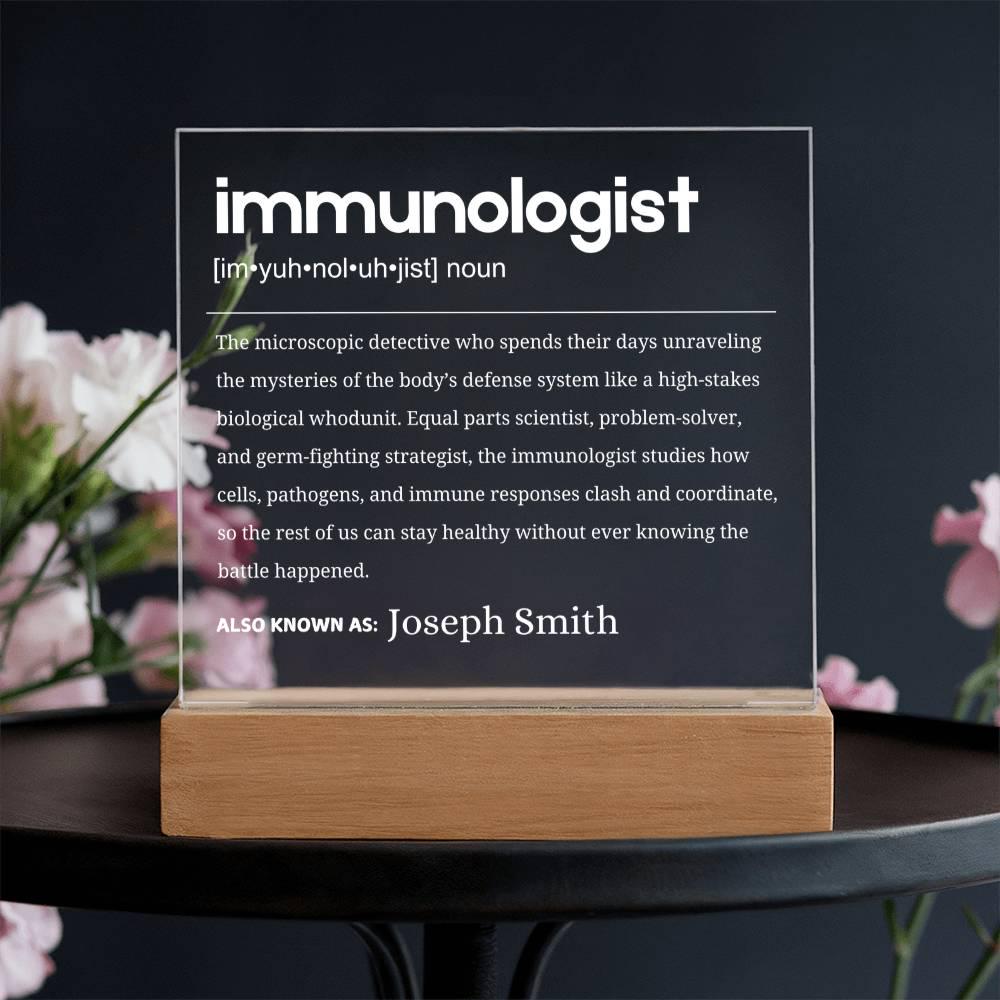 Immunologist Gift Personalized LED Acrylic Plaque – Immunology Gifts – view 2