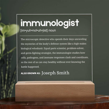 Immunologist Gift Personalized LED Acrylic Plaque – Immunology Gifts – view 6