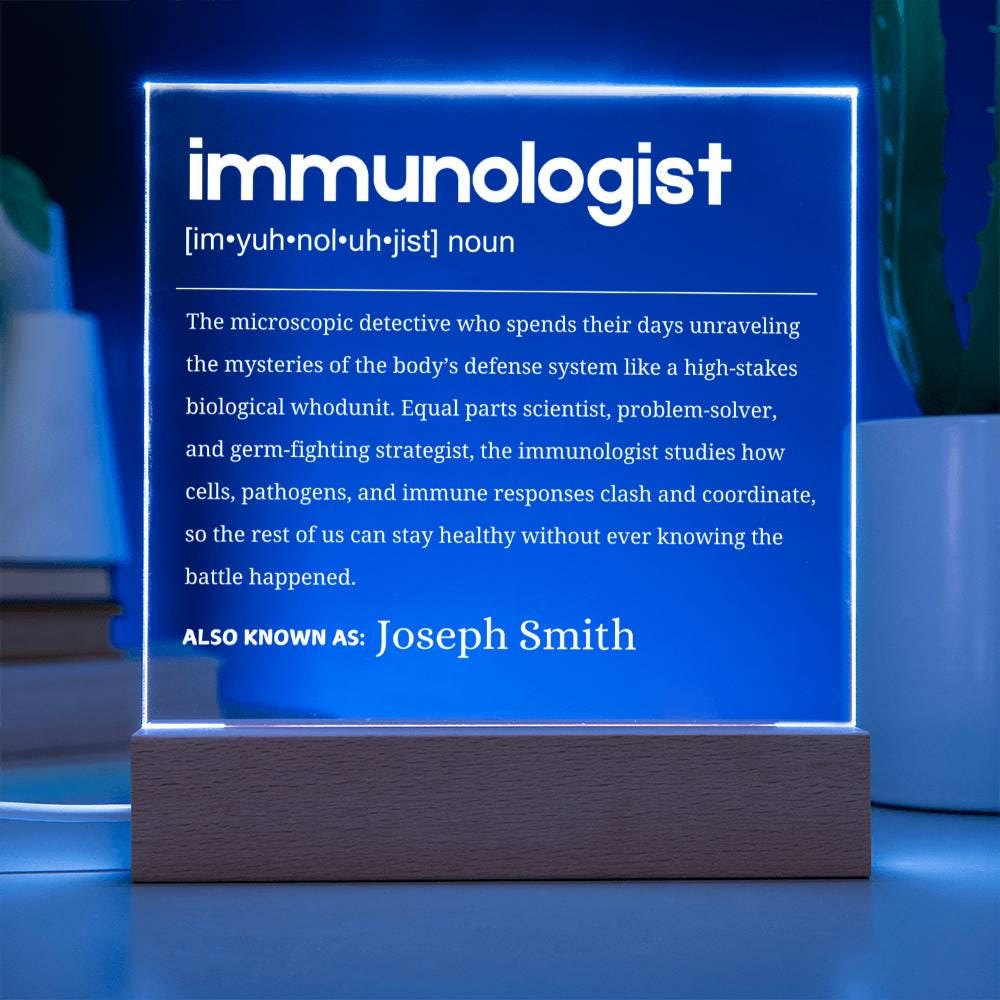 Immunologist Gift Personalized LED Acrylic Plaque – Immunology Gifts – view 3