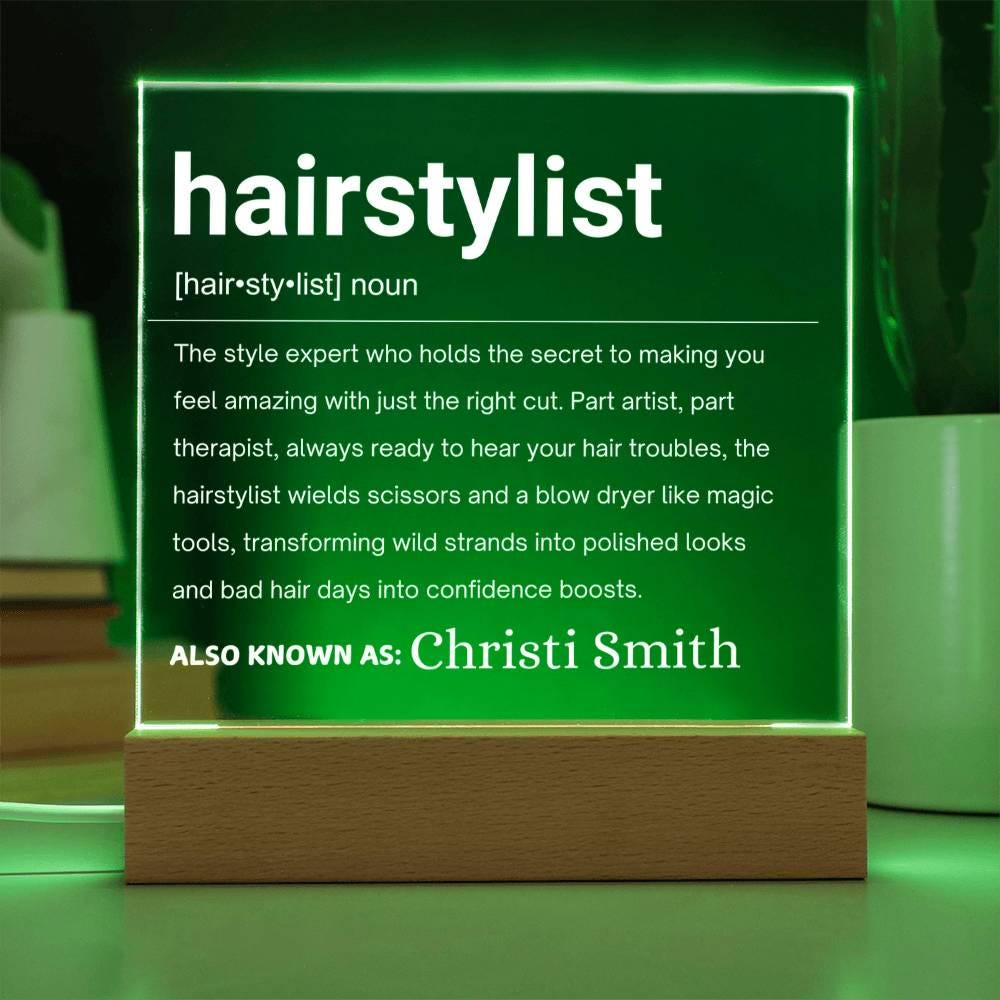 Hairstylist Gift Personalized LED Acrylic Plaque – Salon Owner Gifts – view 8