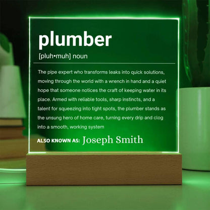 Plumber Gift Personalized LED Acrylic Plaque – Plumbing Graduation – view 8