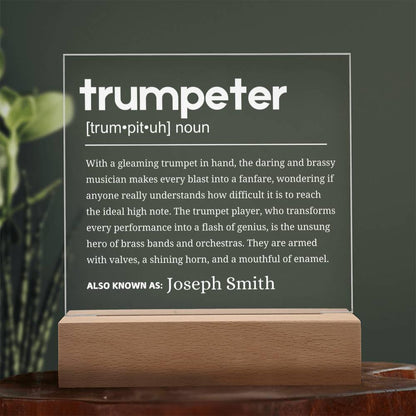 Trumpet Definition Gift Personalized LED Acrylic Plaque – view 7