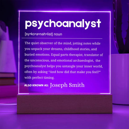 Psychoanalysts Gift Personalized LED Acrylic Plaque – view 10