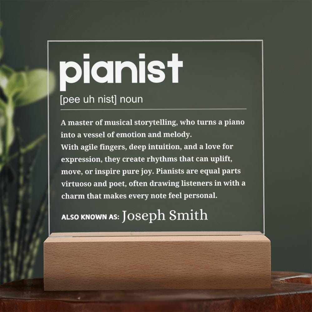 Pianists Definition Personalized LED Acrylic Plaque – Piano Lover – view 8