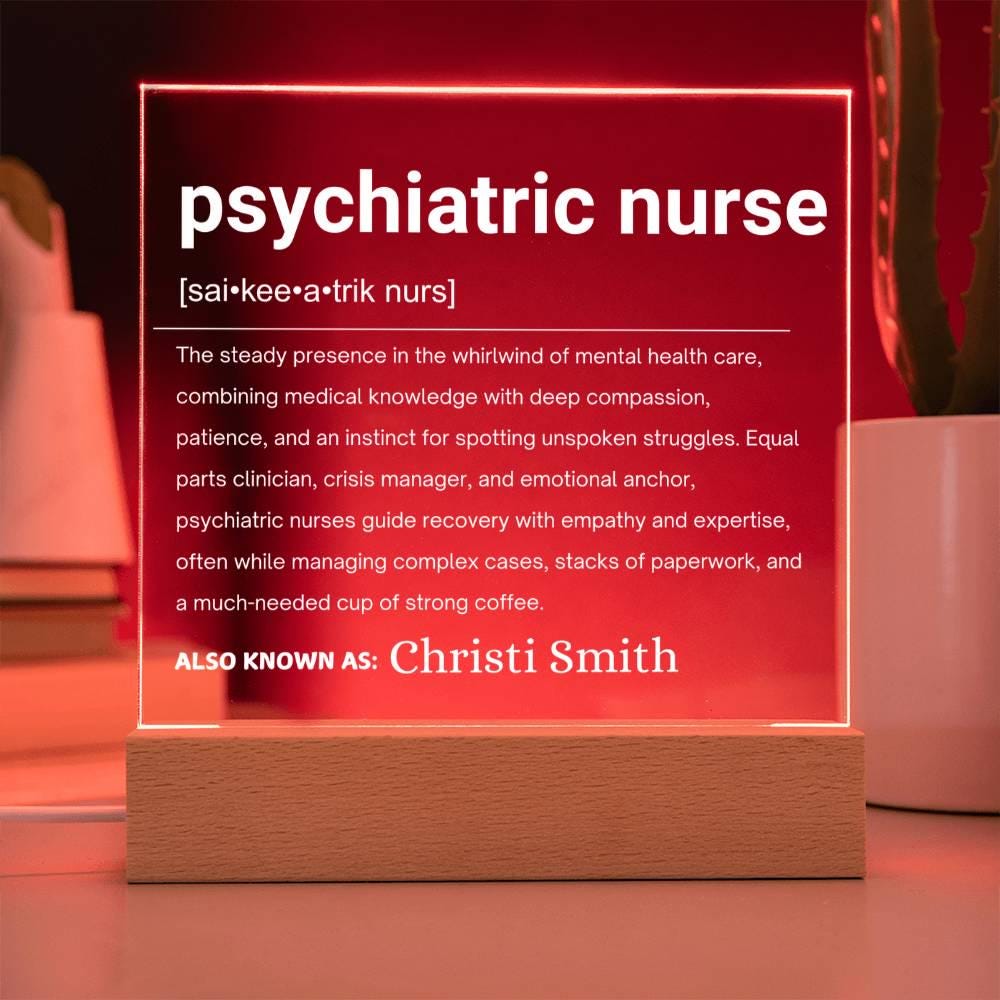 Psychiatric Nurse Gift Personalized LED Acrylic Plaque – view 6