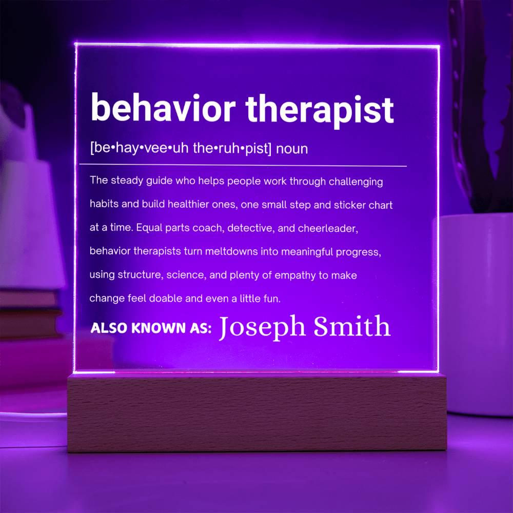 Behavior Therapist Definition Personalized LED Acrylic Plaque – view 4