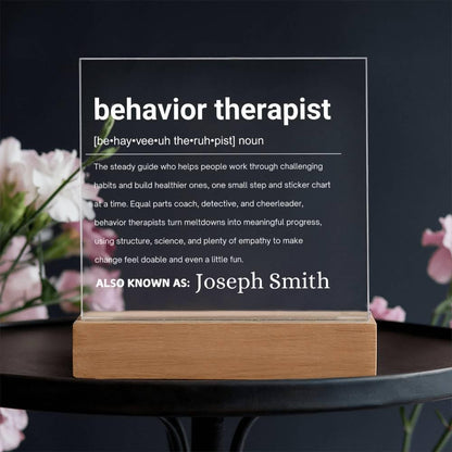 Behavior Therapist Definition Personalized LED Acrylic Plaque – view 3