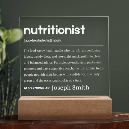 Nutritionist Gift Personalized LED Acrylic Plaque – Gift for Dietitian – view 8
