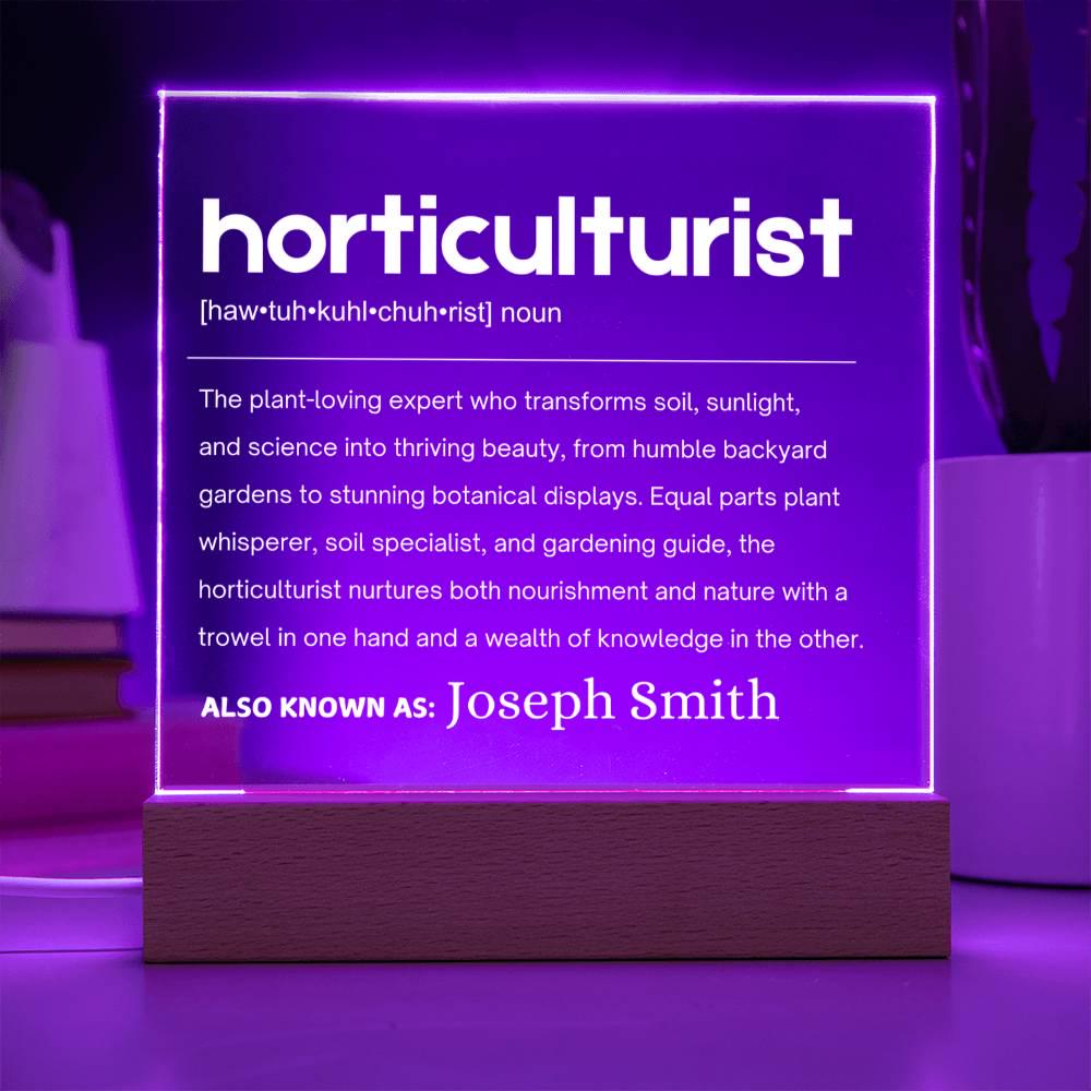 Horticulturist Gift Personalized LED Acrylic Plaque – view 2