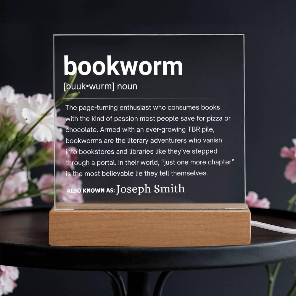 Bookworm Definition Personalized LED Acrylic Plaque – Book Lover Gift – view 10
