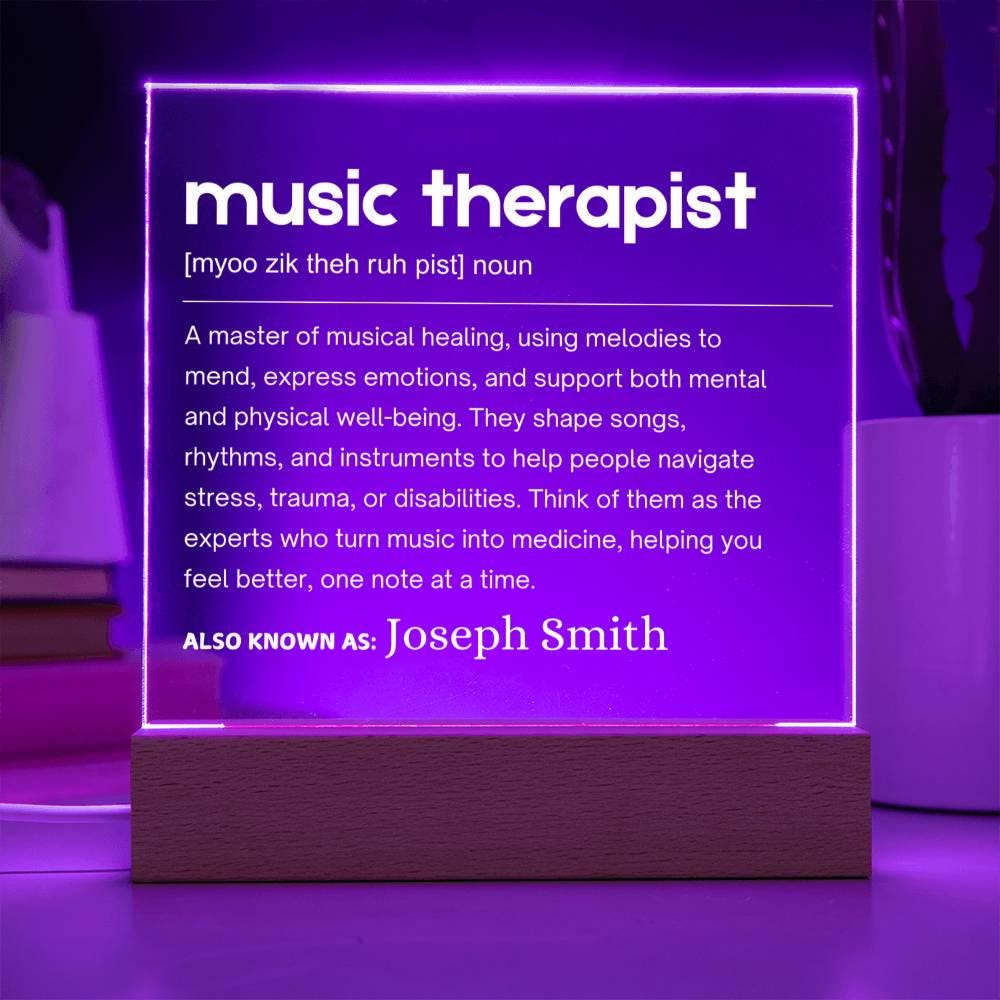 Music Therapist Gift Personalized LED Acrylic Plaque – view 10