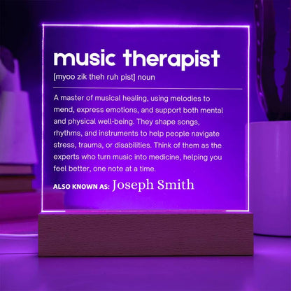 Music Therapist Gift Personalized LED Acrylic Plaque – view 10