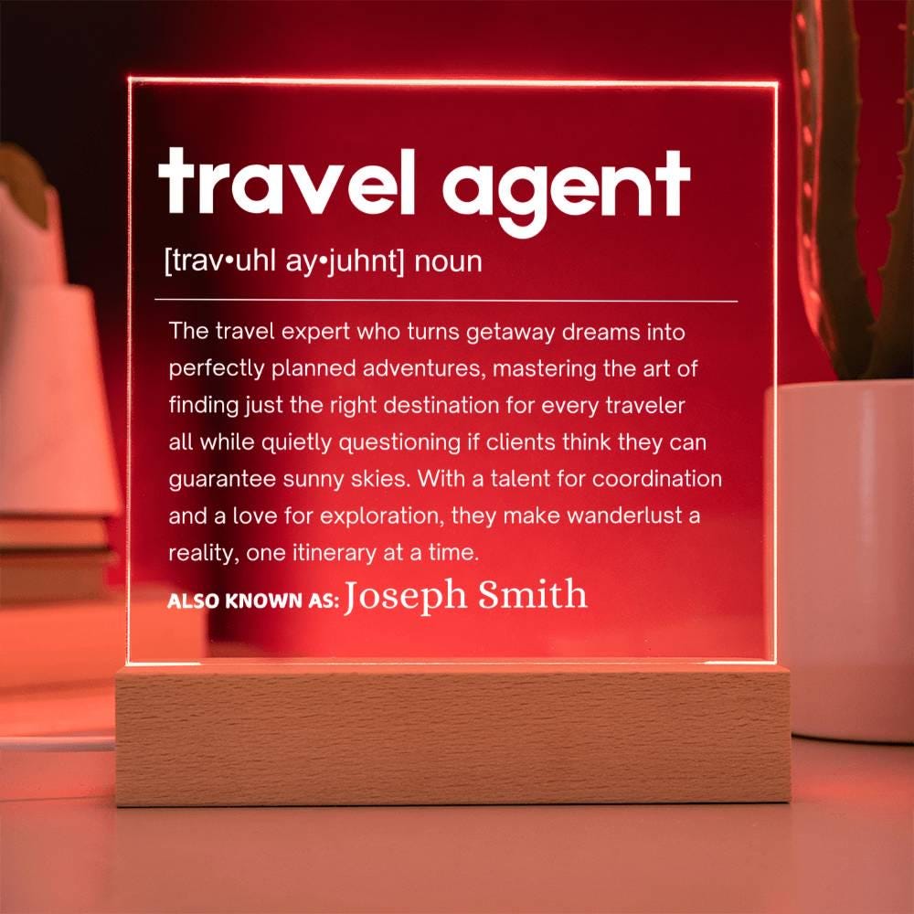 Travel Agent Gift Personalized LED Acrylic Plaque – Travel Agencies – view 9