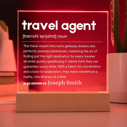 Travel Agent Gift Personalized LED Acrylic Plaque – Travel Agencies – view 9