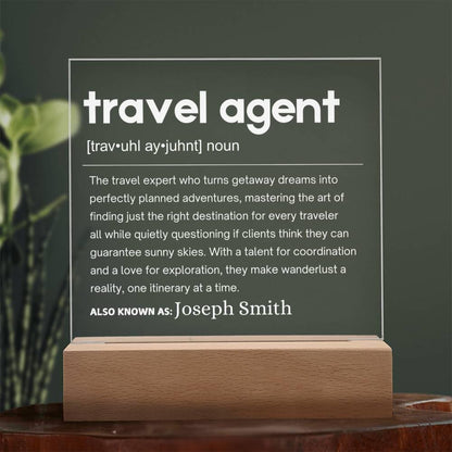 Travel Agent Gift Personalized LED Acrylic Plaque – Travel Agencies – view 8