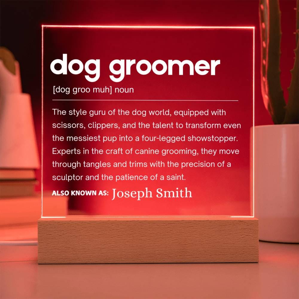 Dog Groomer Gift Personalized LED Acrylic Plaque – view 10