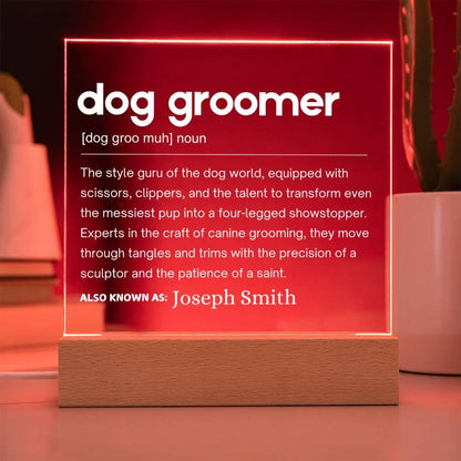 Dog Groomer Gift Personalized LED Acrylic Plaque – view 10