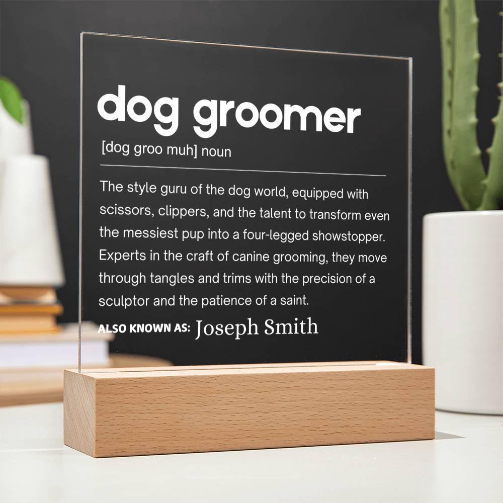 Dog Groomer Gift Personalized LED Acrylic Plaque – view 3
