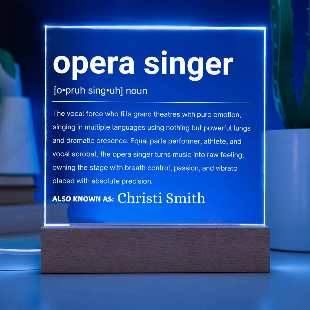 Opera Singer Gift Personalized LED Acrylic Plaque – Choir Singers – view 3