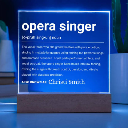 Opera Singer Gift Personalized LED Acrylic Plaque – Choir Singers – view 3