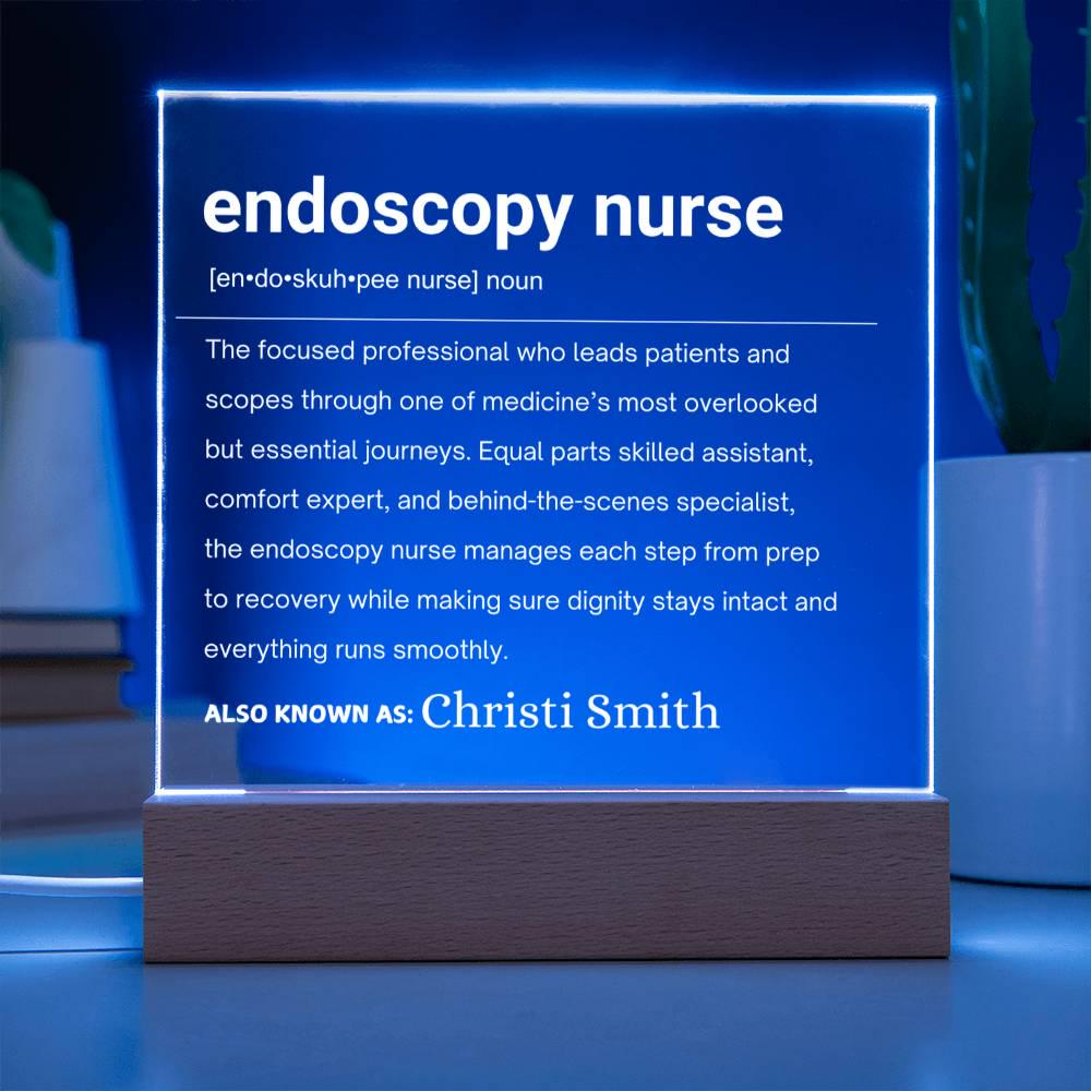 Endoscopy Nurse Gift Personalized LED Acrylic Plaque – GI Nurse – view 3