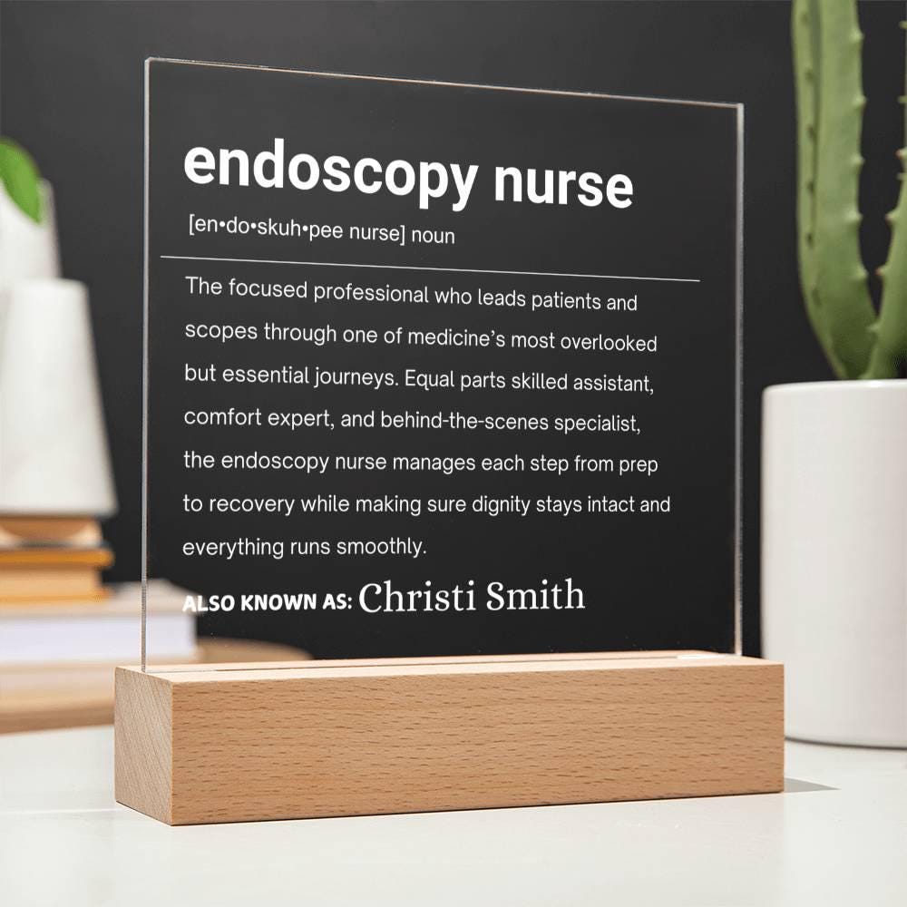Endoscopy Nurse Gift Personalized LED Acrylic Plaque – GI Nurse – view 9