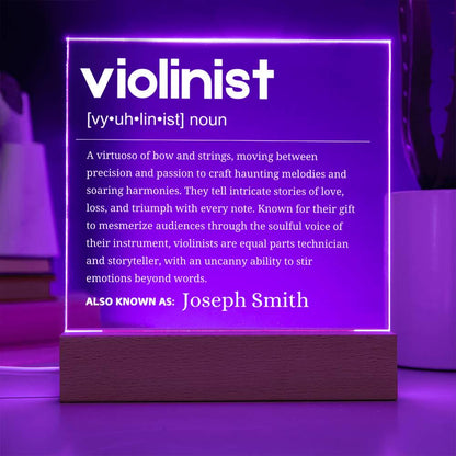 Violinist Gift Personalized LED Acrylic Plaque – Violin Teacher – view 2