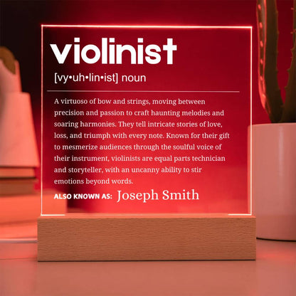 Violinist Gift Personalized LED Acrylic Plaque – Violin Teacher – view 7