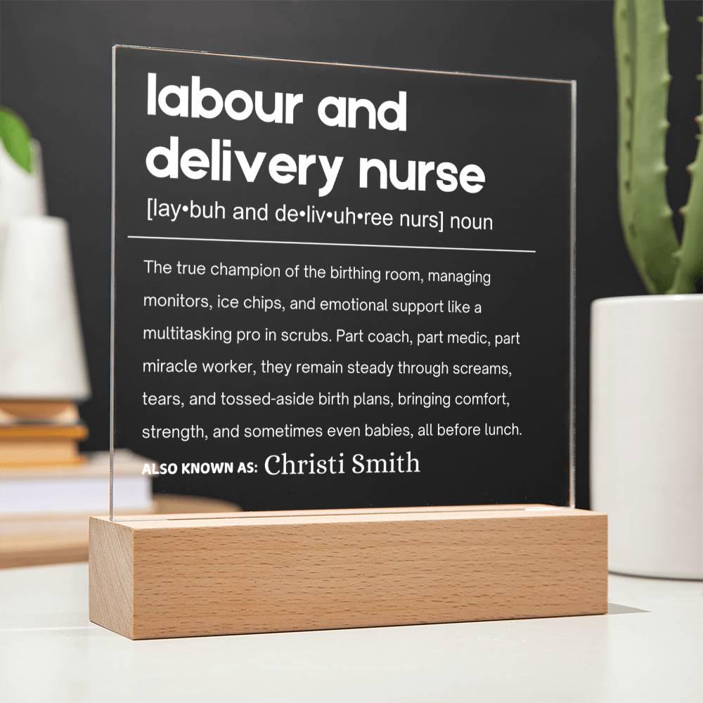 Labor and Delivery Nurse Gift Personalized LED Acrylic Plaque – view 9