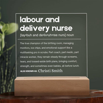 Labor and Delivery Nurse Gift Personalized LED Acrylic Plaque – view 8