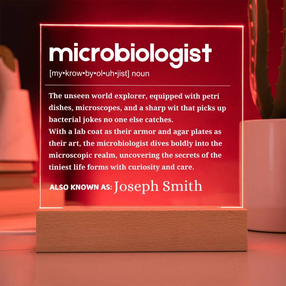 Microbiologist Gift Personalized LED Acrylic Plaque – view 7