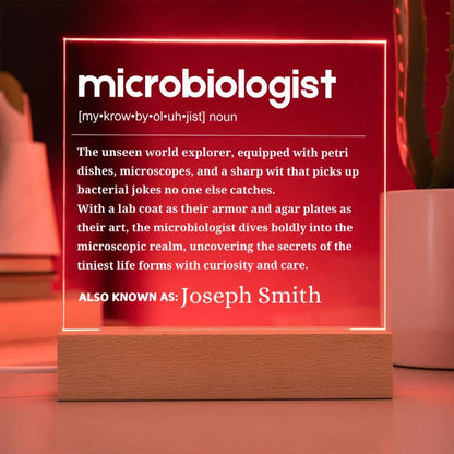 Microbiologist Gift Personalized LED Acrylic Plaque – view 7