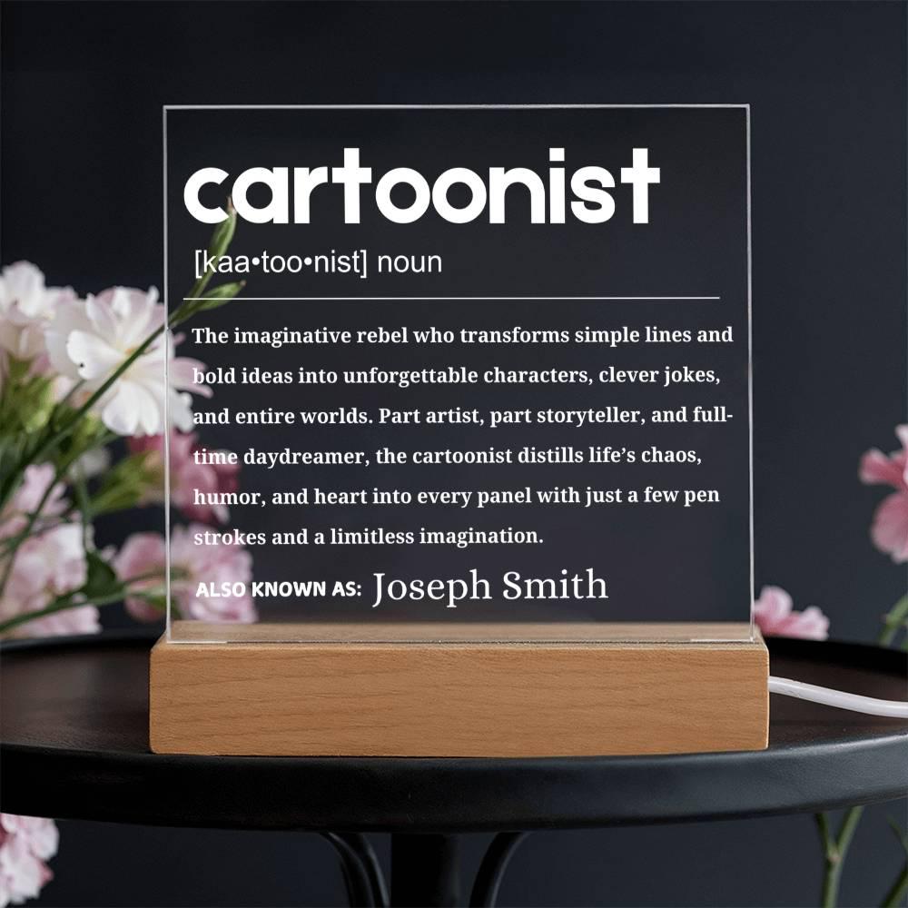 Cartoonist Definition Personalized LED Acrylic Plaque – view 10
