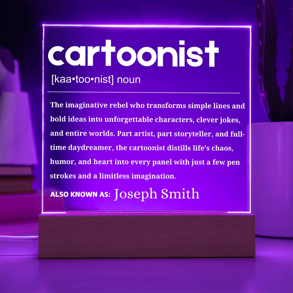 Cartoonist Definition Personalized LED Acrylic Plaque – view 9