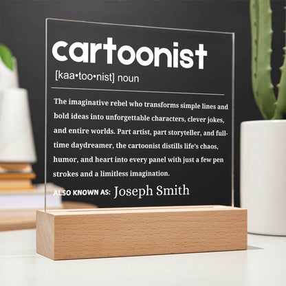 Cartoonist Definition Personalized LED Acrylic Plaque – view 5