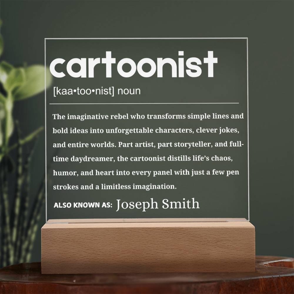 Cartoonist Definition Personalized LED Acrylic Plaque – view 4