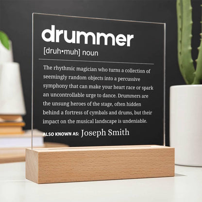 Drummer Definition Personalized LED Acrylic Plaque – Gift for Drummer – view 3