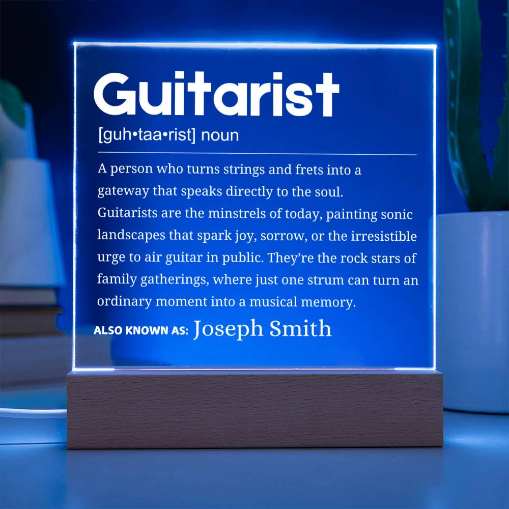 Guitarist Gift Personalized LED Acrylic Plaque – Guitar Gift for Him – view 4