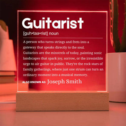 Guitarist Gift Personalized LED Acrylic Plaque – Guitar Gift for Him – view 3