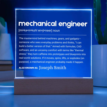 Mechanical Engineer Gift Personalized LED Acrylic Plaque – view 4