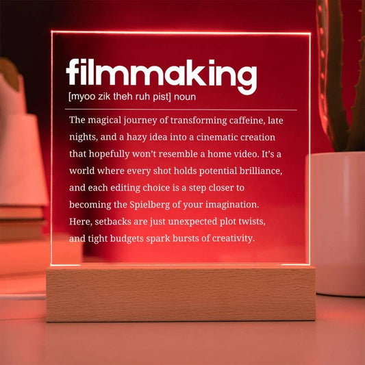 Filmmaking Definition Personalized LED Plaque – Gift for Filmmaker – view 2