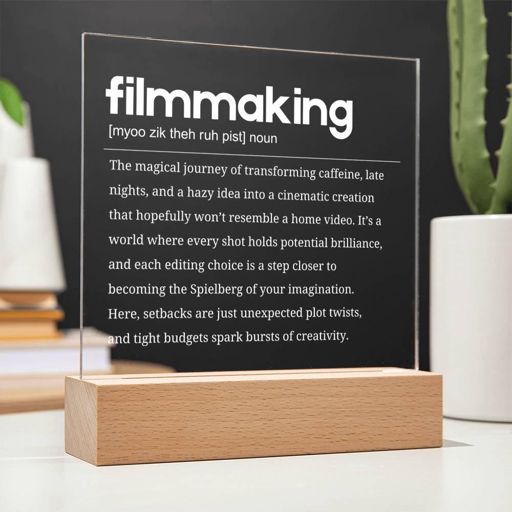Filmmaking Definition Personalized LED Plaque – Gift for Filmmaker – view 9