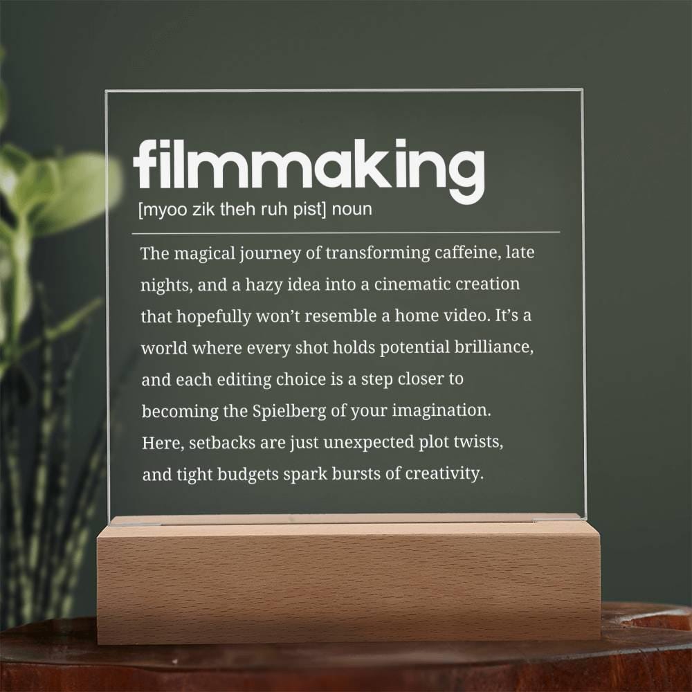 Filmmaking Definition Personalized LED Plaque – Gift for Filmmaker – view 8