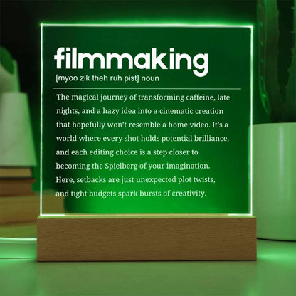 Filmmaking Definition Personalized LED Plaque – Gift for Filmmaker – view 4