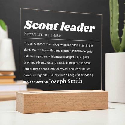 Scout Leader Gift Personalized LED Plaque – Boy-Girl Scout Leader – view 10
