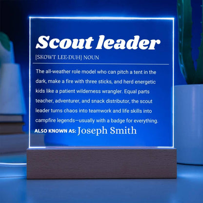 Scout Leader Gift Personalized LED Plaque – Boy-Girl Scout Leader – view 8
