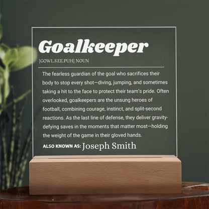 Goalkeeper Gift Personalized LED Acrylic Plaque – Goalie Gifts – view 10